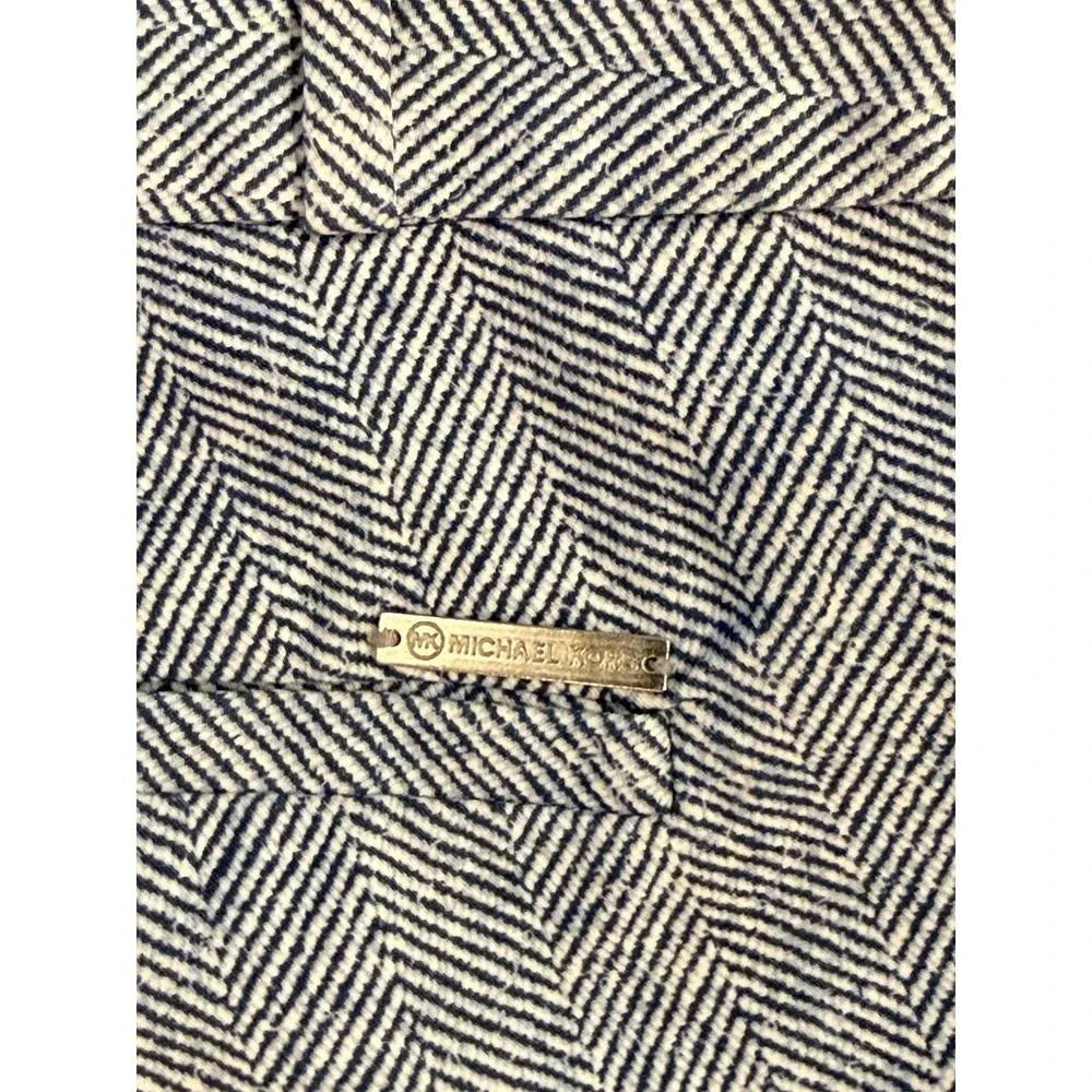 Michael Kors Women's Size 14 Blue‎ Herringbone Print Pants
